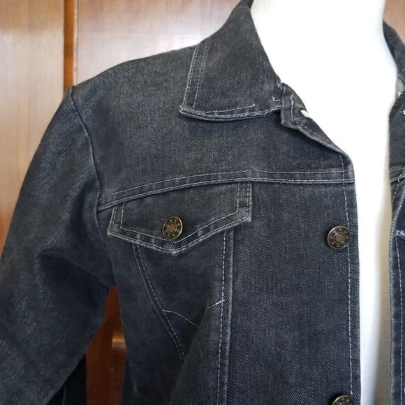 FUBU Platinum Black Denim Jacket, Vintage,  S - Picture 3 of 6